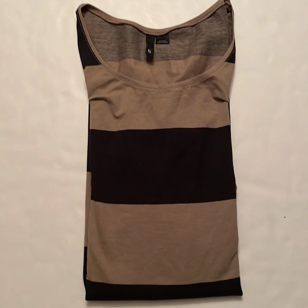 DIVIDED (by H&M) stripes dress or tunic, size 6. Colors tan and black. Stretchy - Picture 11 of 15